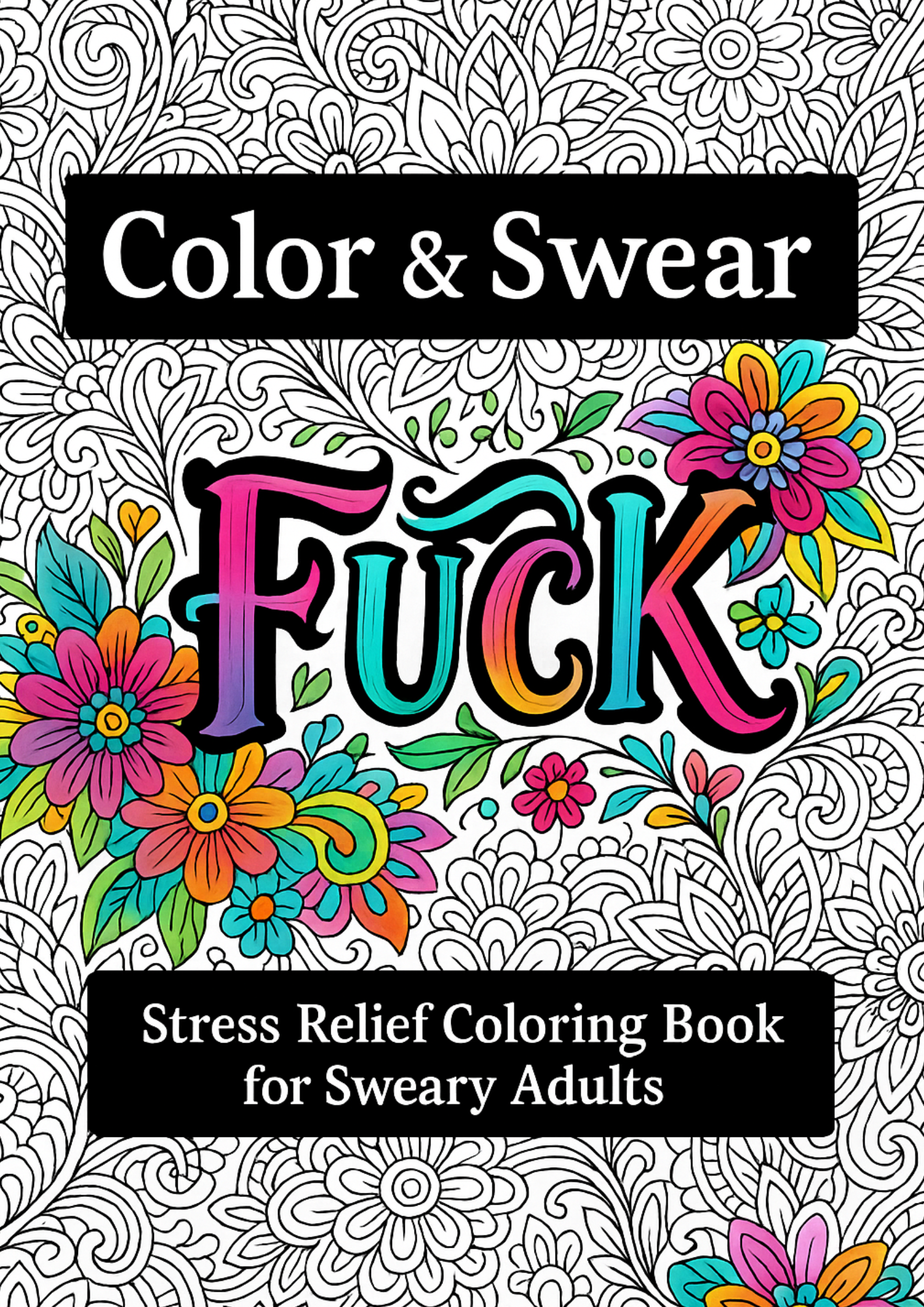 Color & Swear – Stress Relief Adult Coloring Book with Swear Words | Relax & Laugh with 20 Beautiful Patterns