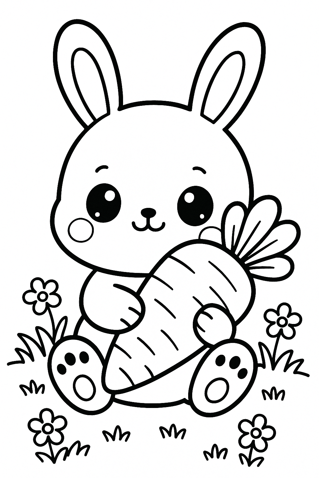 Libro da Colorare Kawaii per Bambini – Animali Dolci e Scene Tenere (3-6 anni)
