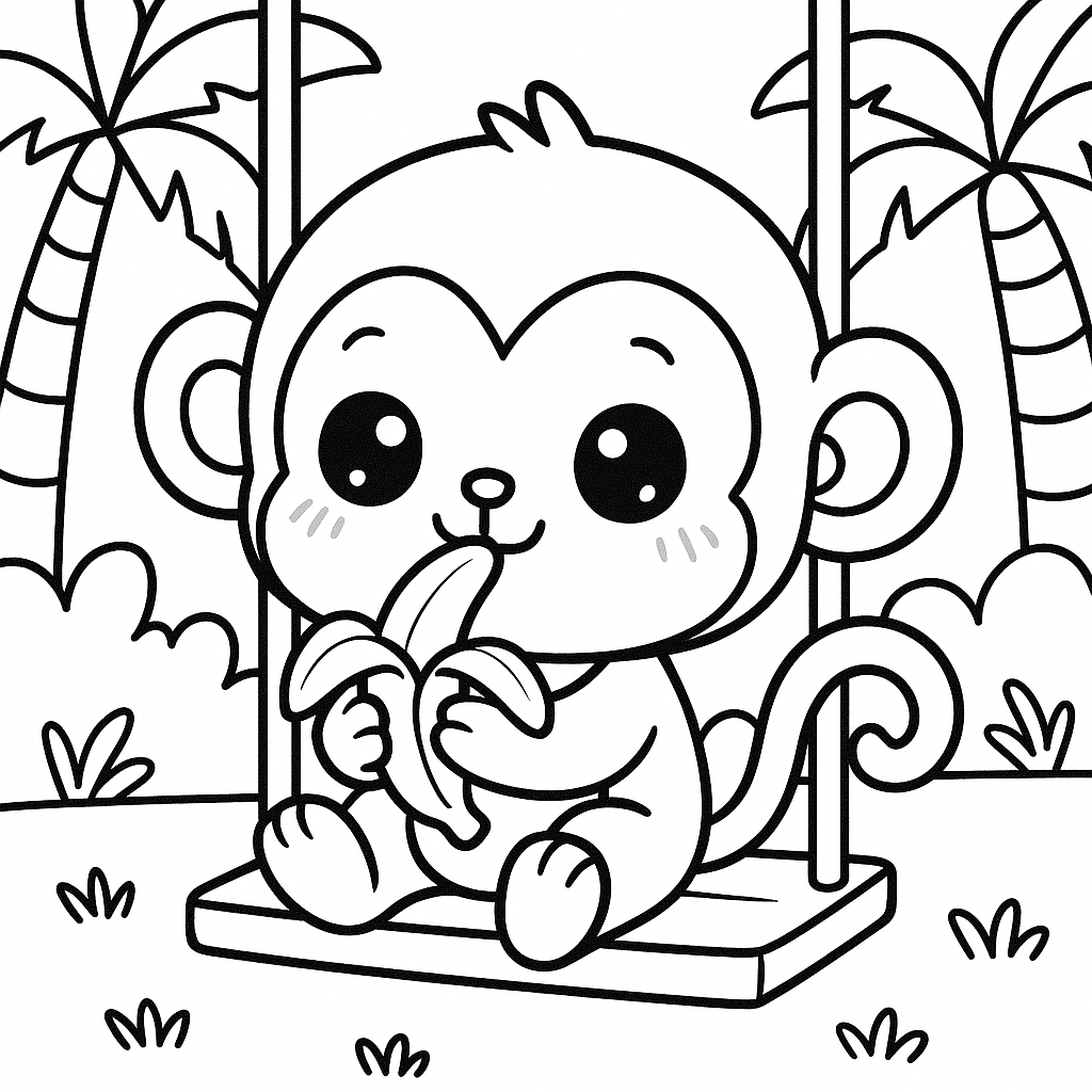 Libro da Colorare Kawaii per Bambini – Animali Dolci e Scene Tenere (3-6 anni)