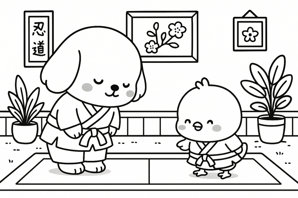 Momo & Kiki Sport Kawaii – Libro da Colorare per Bambini e Adulti | 15 Illustrazioni Carine di Animali nello Sport