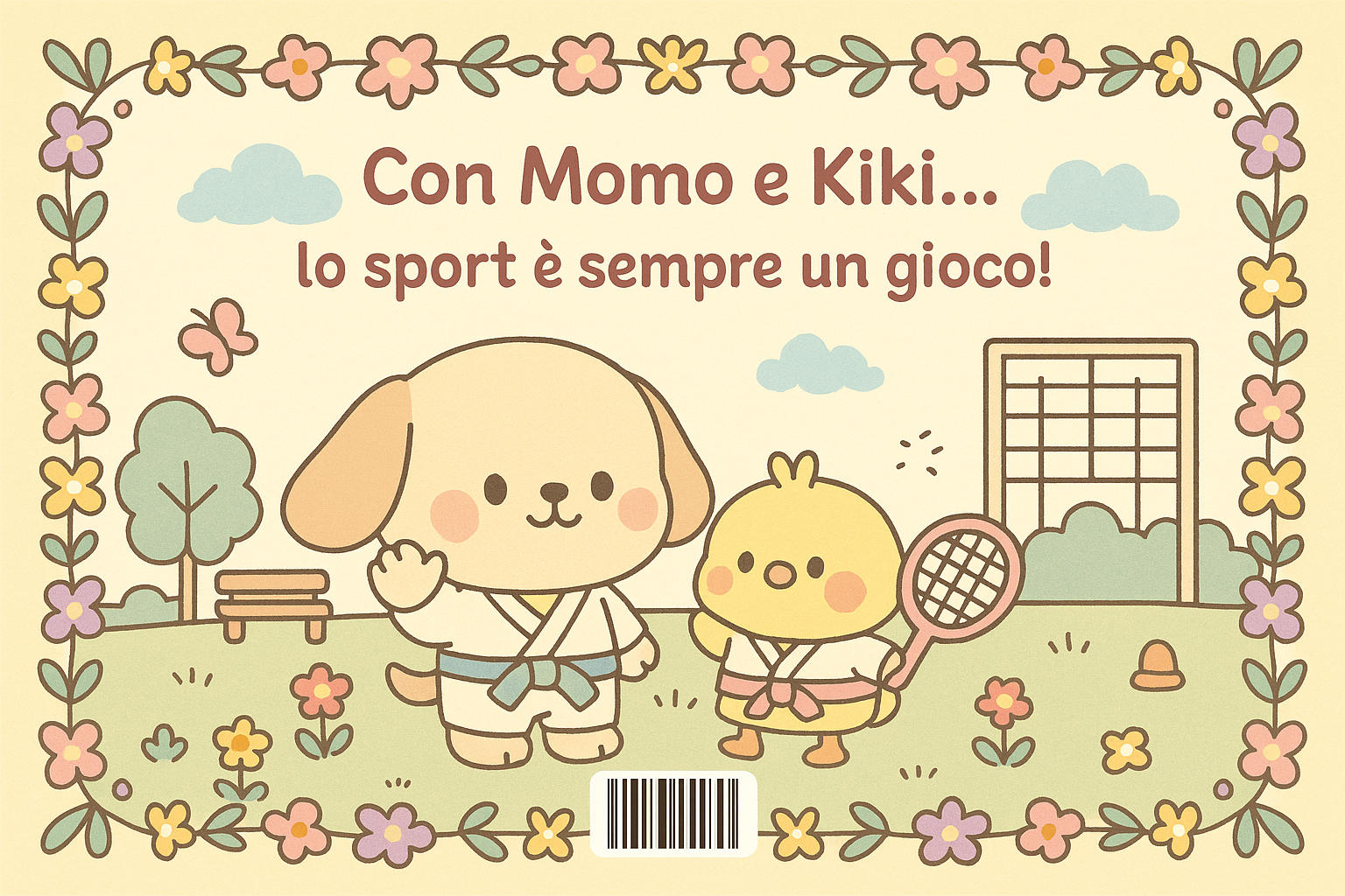 Momo & Kiki Sport Kawaii – Libro da Colorare per Bambini e Adulti | 15 Illustrazioni Carine di Animali nello Sport