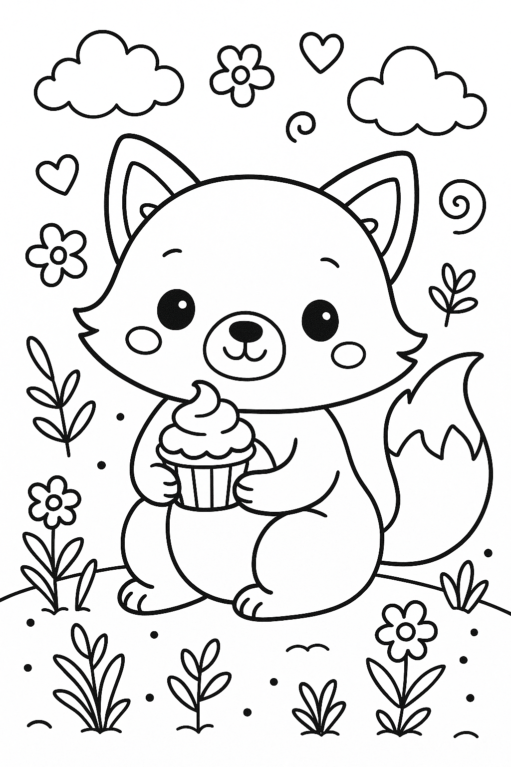 Libro da Colorare: Animali Kawaii in Vacanza
