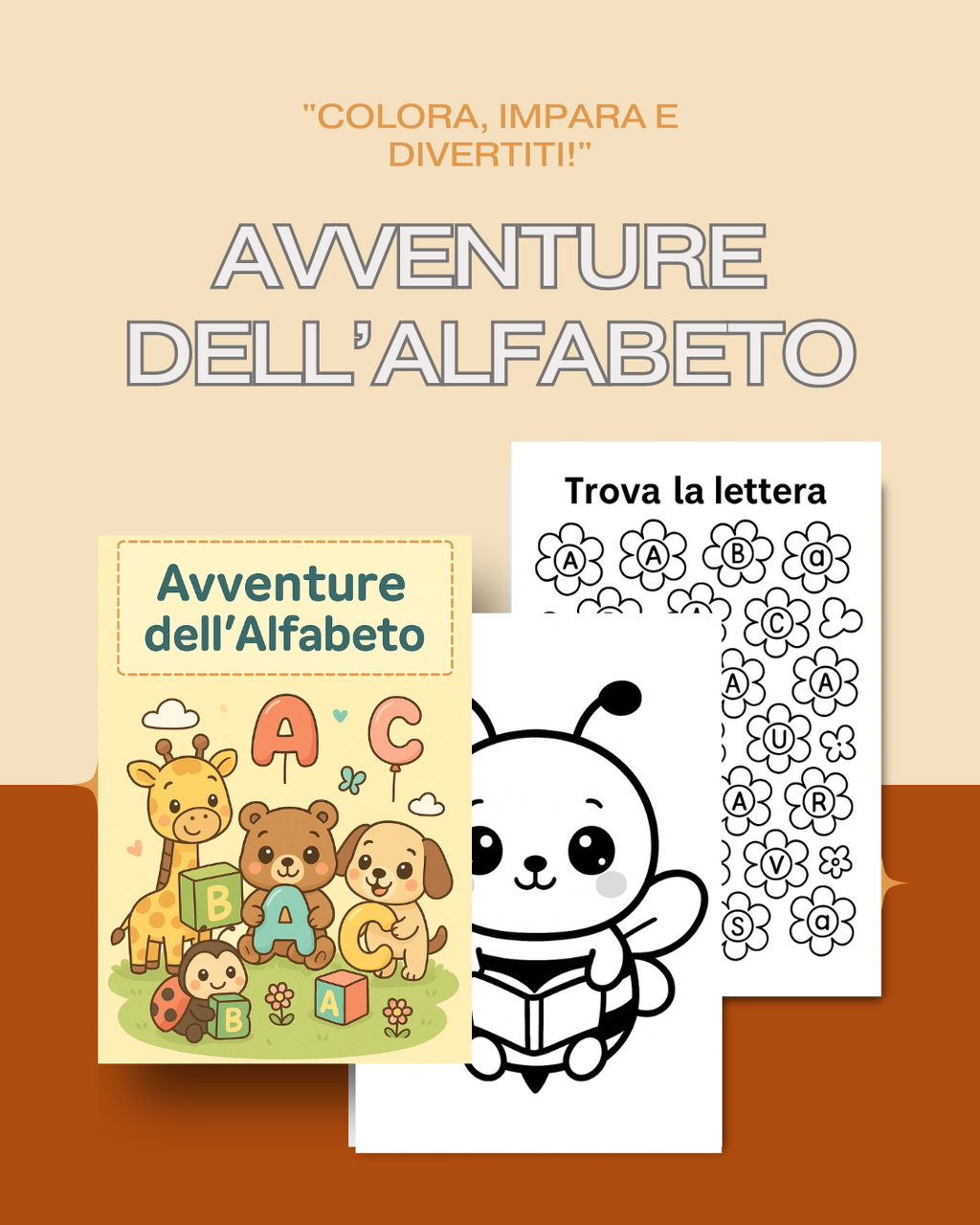 Avventure dell’Alfabeto – Libro educativo da colorare con attività di pregrafismo per bambini 3-6 anni