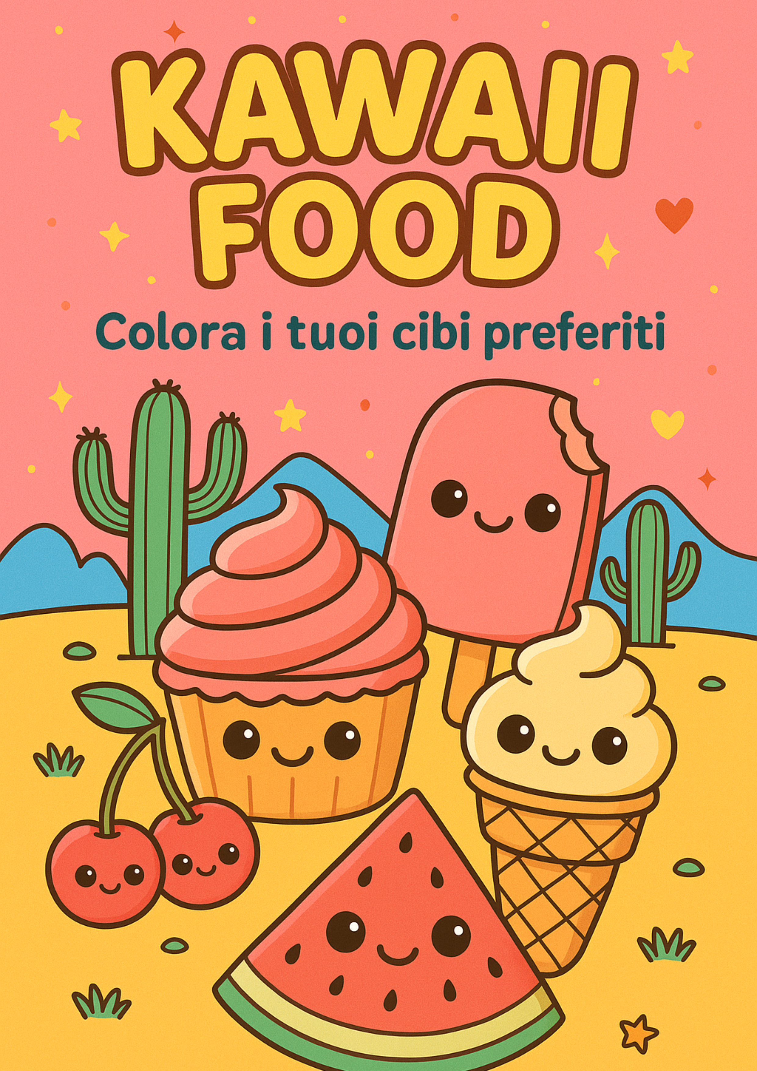 Kawaii Food & Sushi – Libro da Colorare per Bambini (Formato eBook PDF)